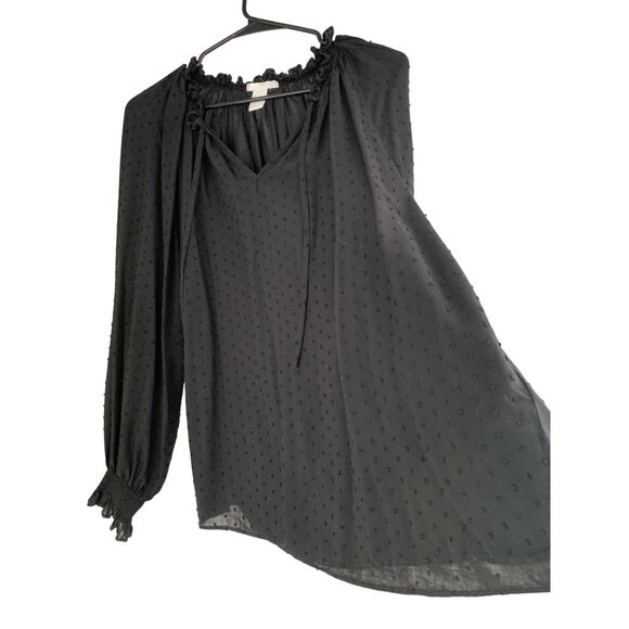 Womens Tops Lot H&M Black Swiss Dot & PrettyGarden Green Ribbed Dolman RZ10413 - Picture 2 of 11